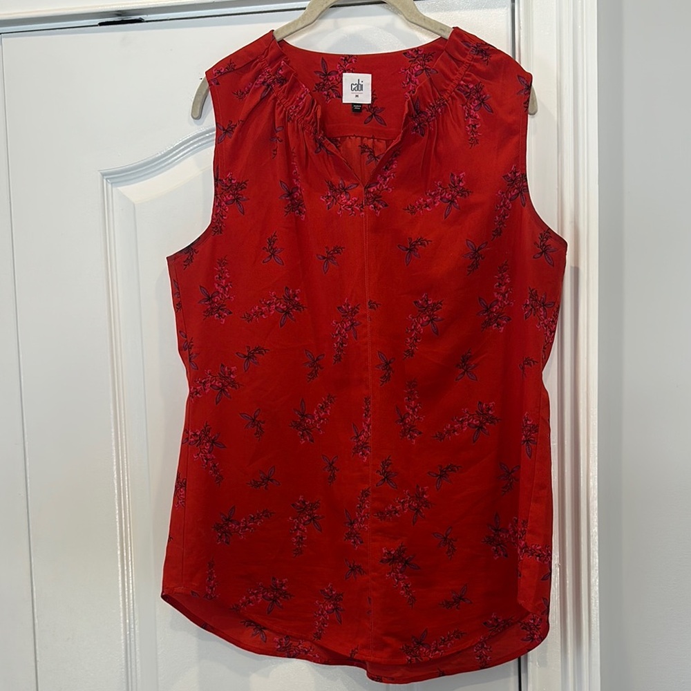 Cabi Red Sleeveless Top